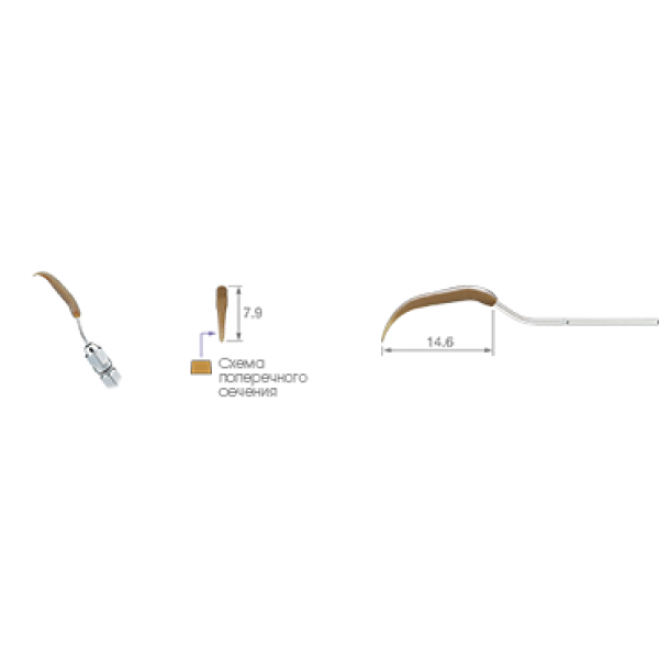 V-P10 - насадка к скейлерам Varios для ухода за протезами и имплантантами (3шт.)